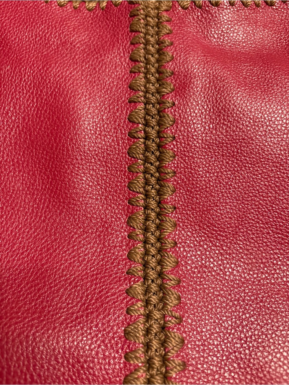 The Sak Huntley Hobo Bag Crimson Red Pebbled Leather Crochet Detail Tassel Charm - Picture 7 of 8